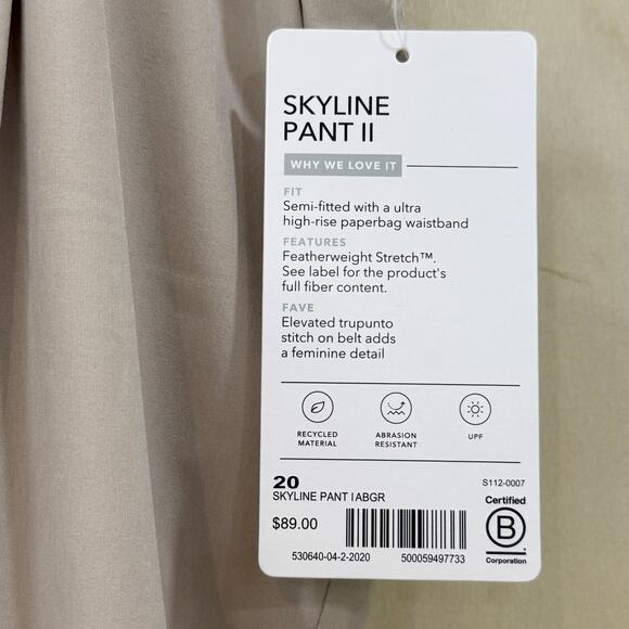 ATHLETA Skyline Pants II NEW Women's Plus Size 20 Abalone Grey Stretch NWT - Picture 7 of 12